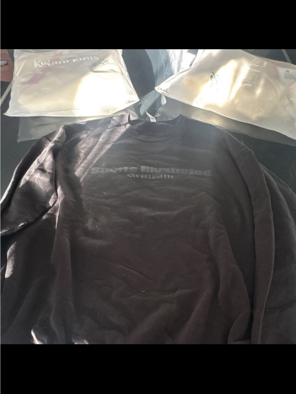 Sports Illustrated Swim Black Crewneck Sweater
